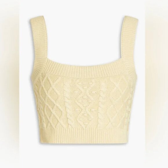 REVOLVE Loulou Studio Paris butter yellow knit crop top midi silk & linen yarn M - Picture 9 of 9